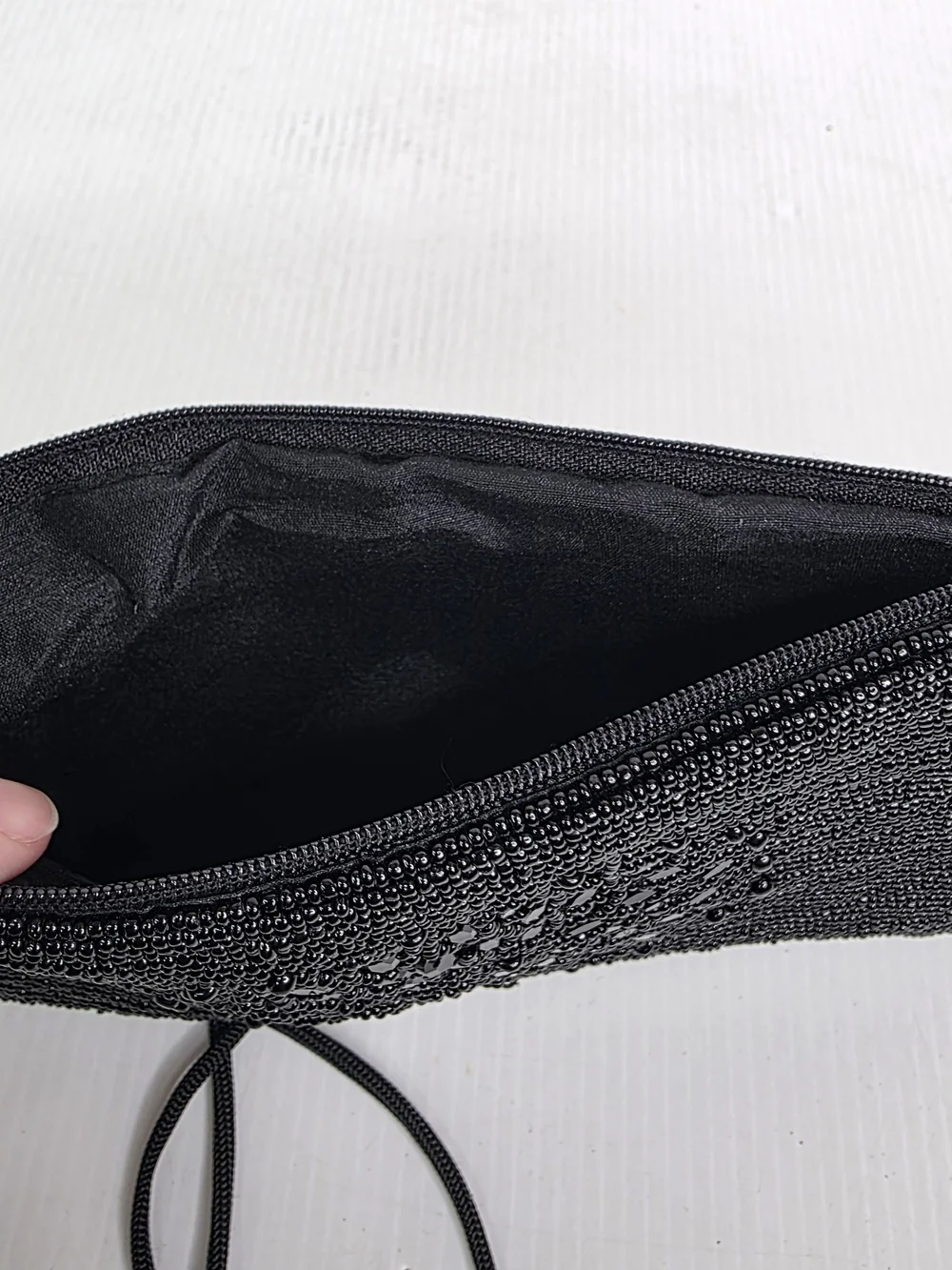 Black Beaded Crossbody Bag with Floral Medallion Bamboo Trading Company